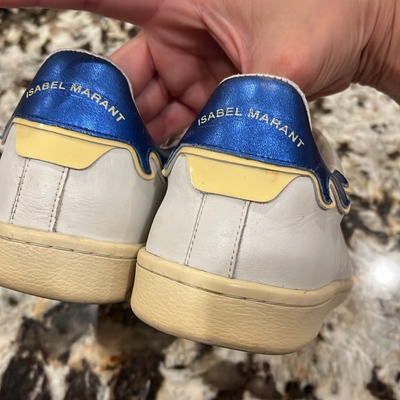 Isabel Marant 39 White and Blue Sneakers - Picture 3 of 6